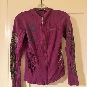 ed hardy zip up sweater